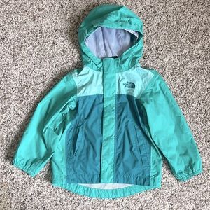 The North Face mint teal raincoat 2T